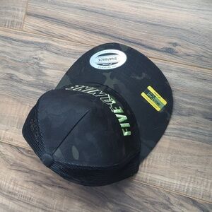 509 Green And Black Camo Snapback Hat With Adjustable Strap.